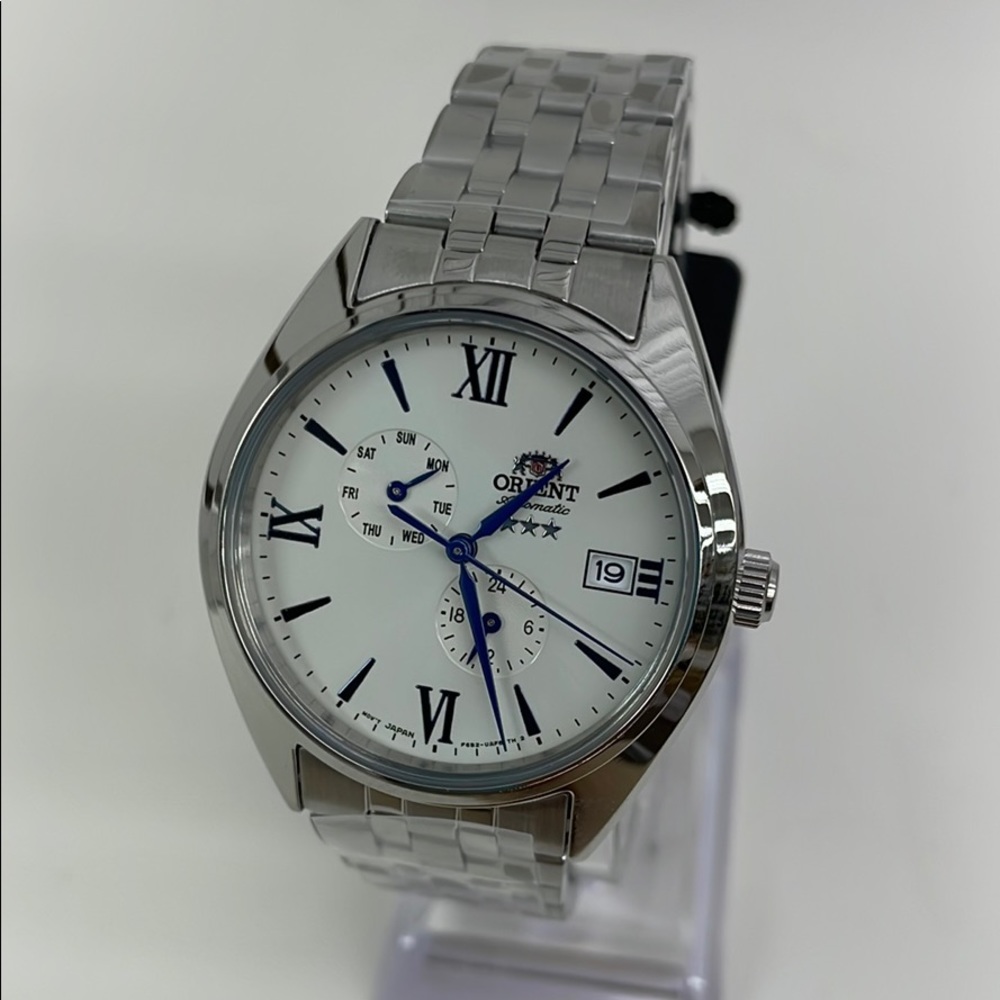 New Orient Silver Multi Dial Chrono Mens Watch